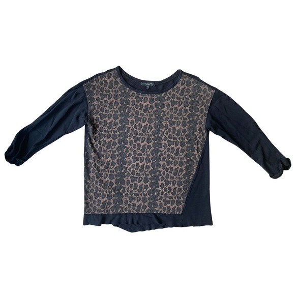 Sanctuary Anthropologie Leopard Print Long Sleeve Sweater Top - Medium - Picture 4 of 11
